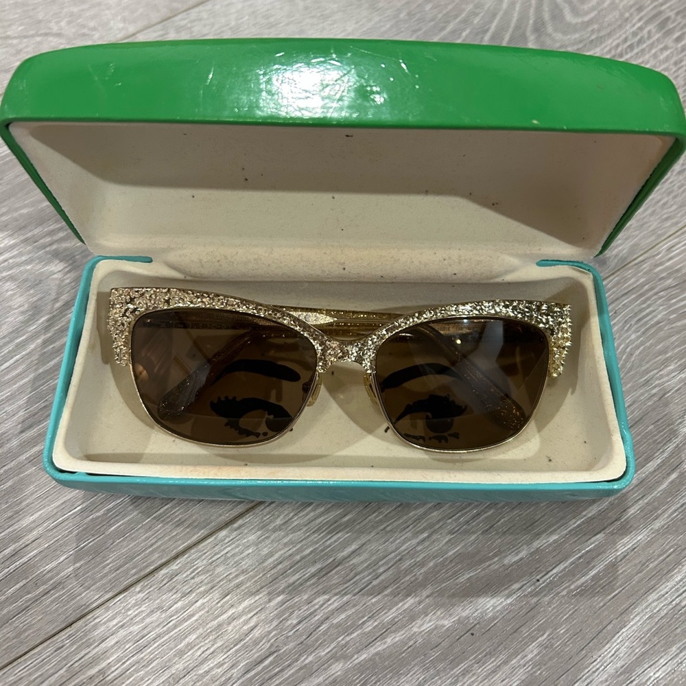 Kate Spade Gold Glitter Sunglasses